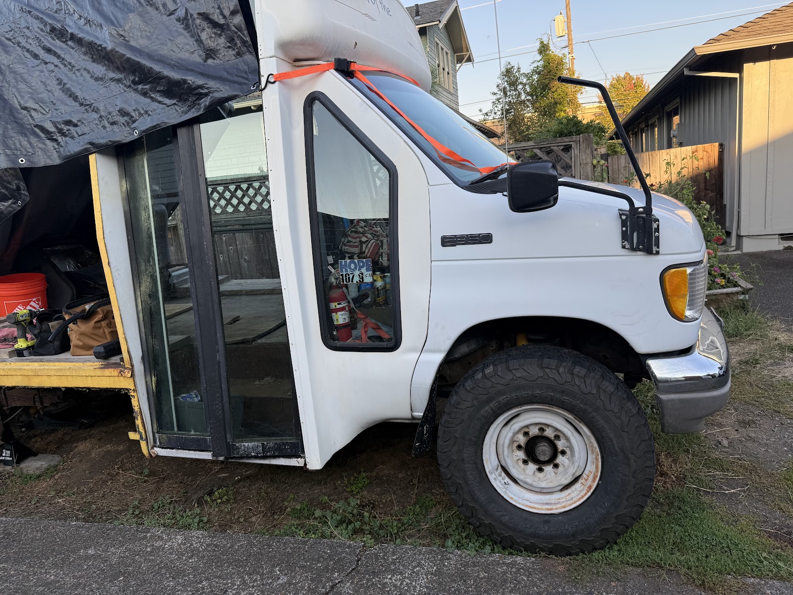 Buck’s actual cab and flatbed in the driveway